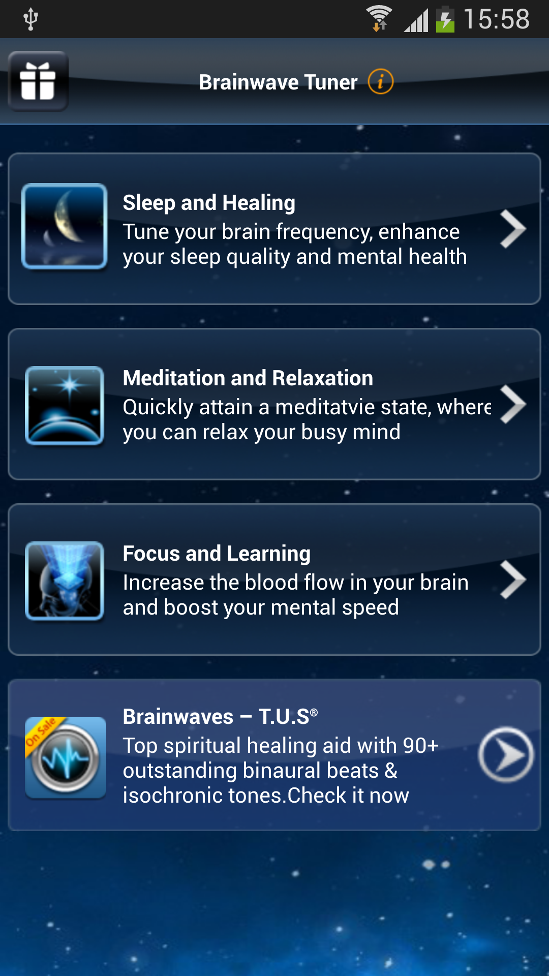 Android application Brainwave Tuner (Full Version) screenshort
