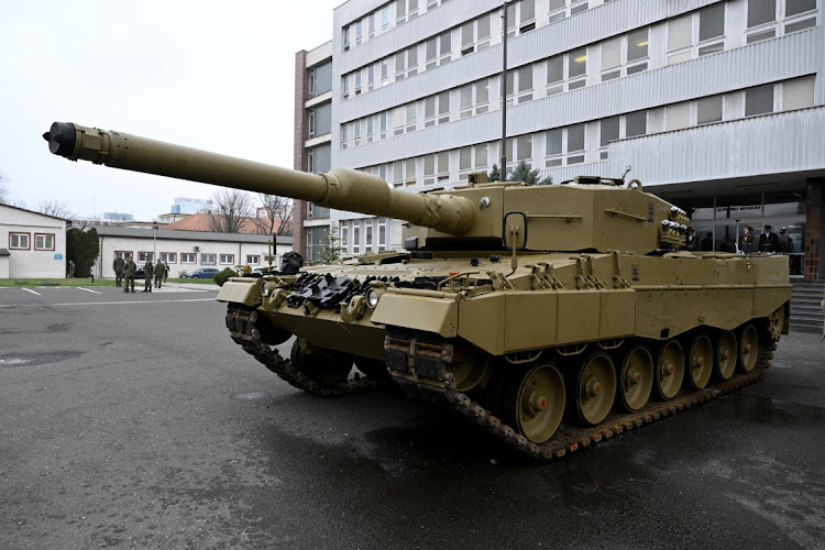 A German Leopard tank in Slovakia. Picture: RADOVAN STOKLASA/REUTERS