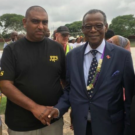 Morgandran Chetty with IFP president Mangosuthu Buthelezi.