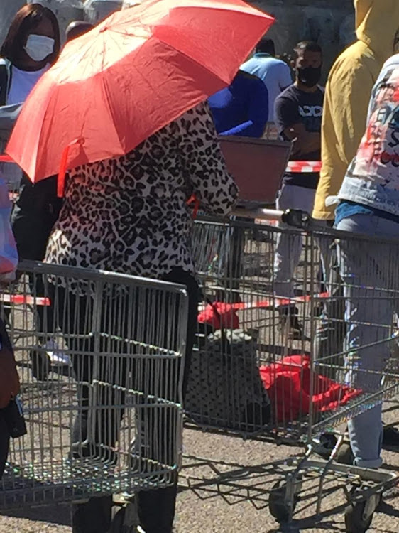 There were long queues at the Makro in Centurion in Tshwane on Monday morning.