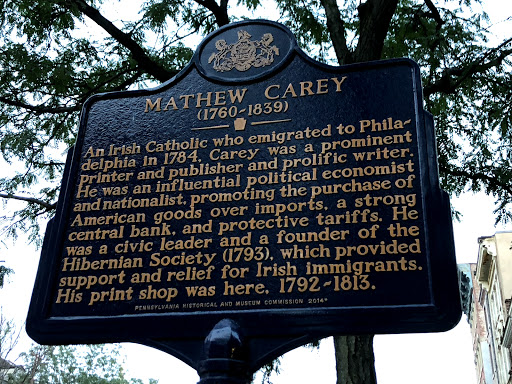 An Irish Catholic who emigrated to Philadelphia in 1784, Carey was a prominent printer and publisher and prolific writer. He was an influential political economist and nationalist, promoting the...