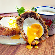 Scotch eggs, South African style, made with boerewors.