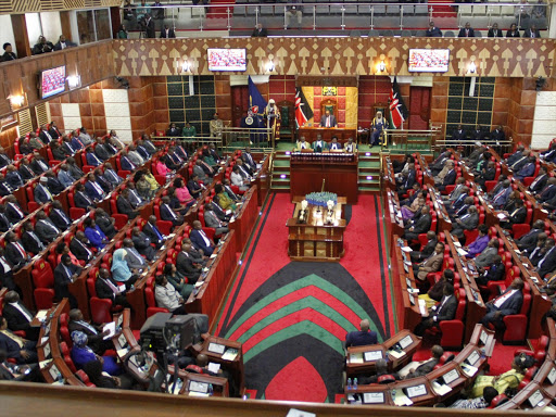 President Uhuru Kenyatta addressing a special sitting in Parliament. /FILE