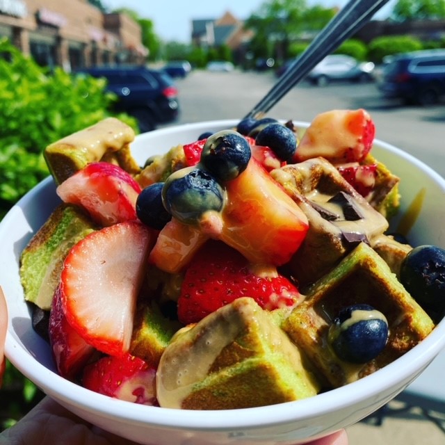 Green Protein Waffle Bowl (GF, made with Whey Protein)