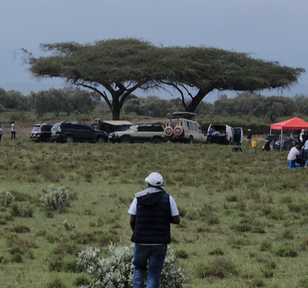 Tourists camping at Miti Mbili to watch the WRC rally in the past