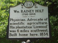Physician. Advocate of scientific agriculture. His plantation "Linwood" was 6 miles southwest. Built home here, 1834.Plaque via North Carolina Highway Historical Marker Program, and is used with...