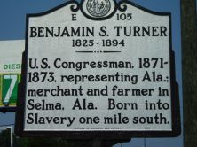 U.S. Congressman, 1871-1873, representing Ala.; merchant and farmer in Selma, Ala. Born into slavery one mile south.Plaque via North Carolina Highway Historical Marker Program, and is used with...