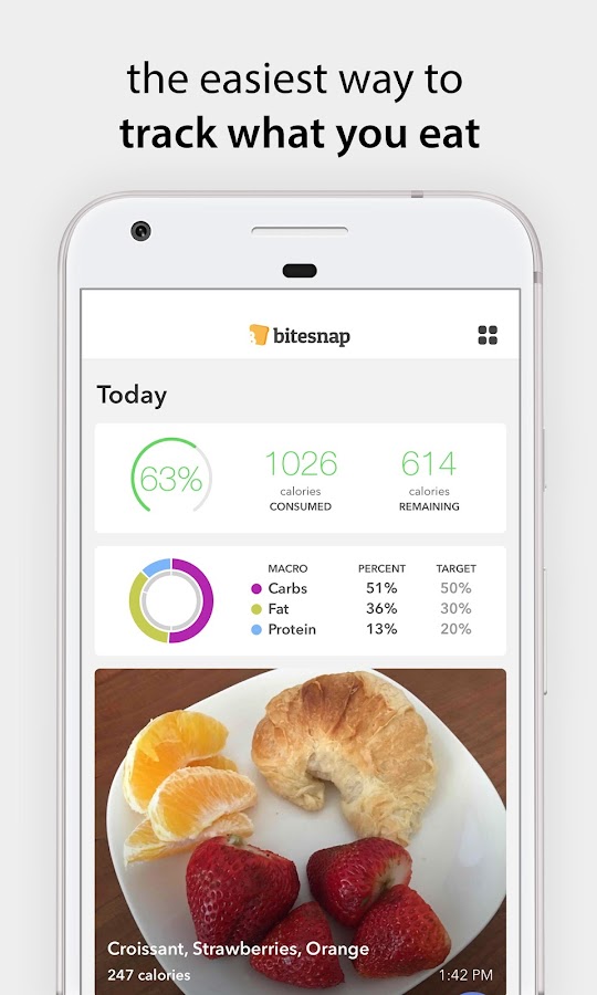 Bitesnap: Photo Food Tracker and Calorie Counter — приложение на Android