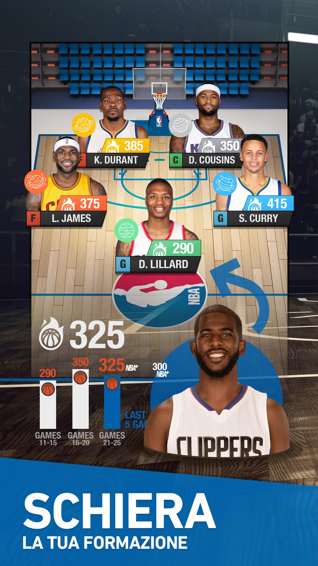 Android application Basketball Fantasy Manager NBA screenshort