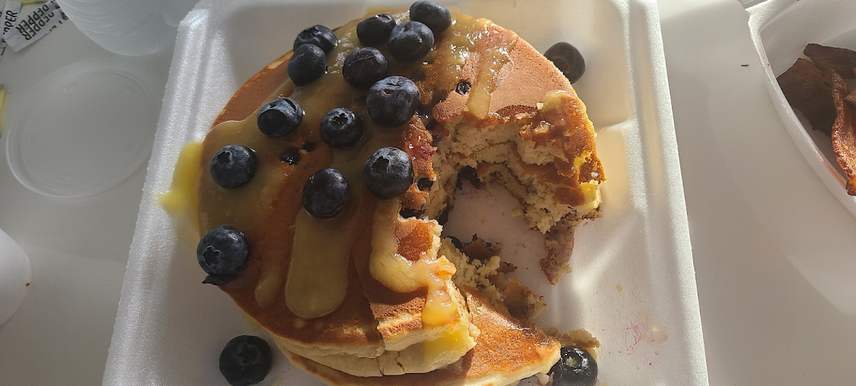 Blueberry Lemon Curd GF Pancakes