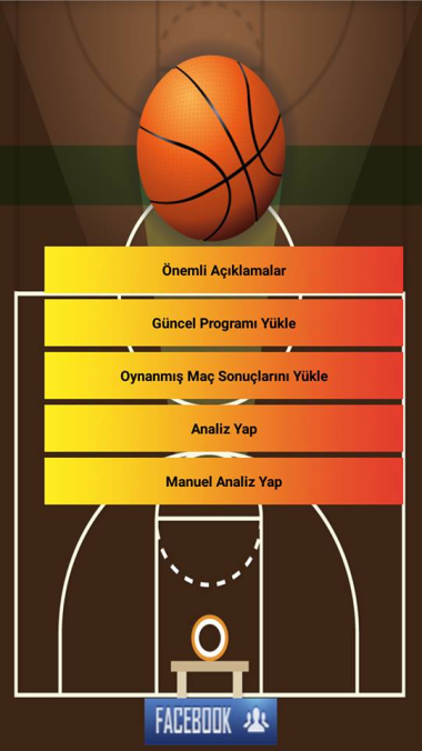 Android application Basketbol Handikap Analizi screenshort