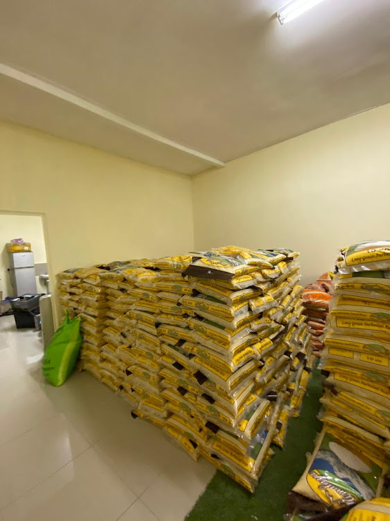 The tons of donated rice will be used to feed 250,000 hungry people in Durban.