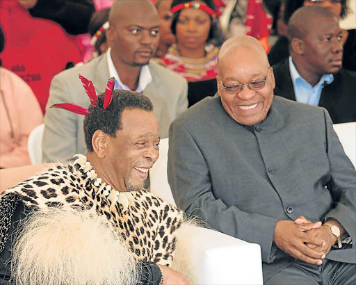 TAPPING INTO TRADITION: President Jacob Zuma and King Goodwill Zwelithini