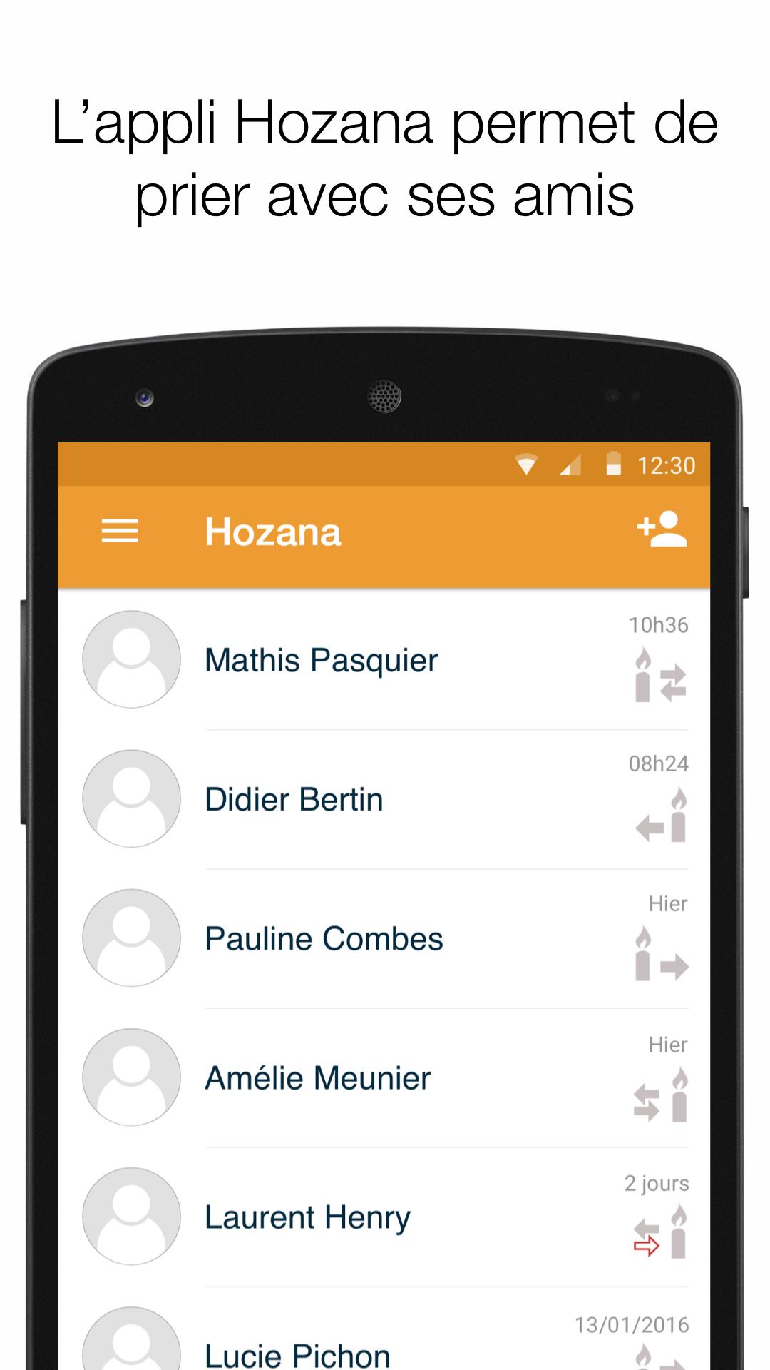 Android application Hozana - Prière entre amis screenshort