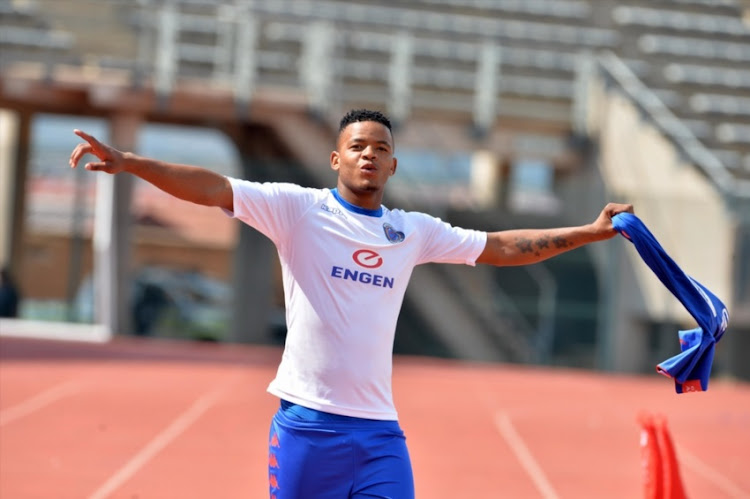 Sipho Mbule during the Absa Premiership match between SuperSport United and Bloemfontein Celtic at Lucas Moripe Stadium on February 03, 2018 in Pretoria, South Africa.