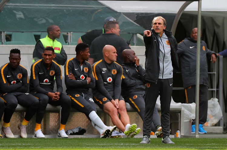 Kaizer Chiefs Italian coach Giovanni Solinas watches on from his technical area during the Absa Premiership 4-1 away win Cape Town City on Saturday September 15 2018 at Cape Town Stadium in Cape Town. ,