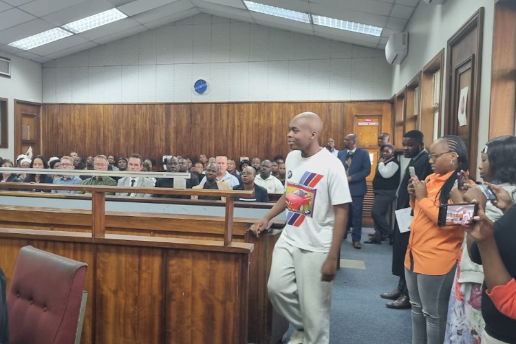 Bafana Mahungela in court after his arrest in connection with the murder of schoolteacher Kirsten Kluyts. File image.