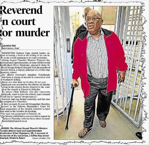 ON TRIAL: A Daily Dispatch cut-out of Rev Mandlenkosi Mgutyana