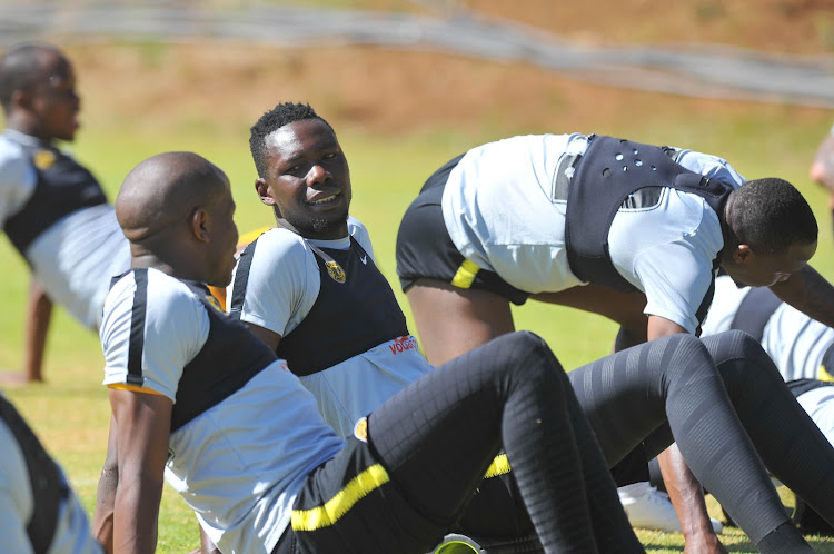 Kaizer Chiefs players Lebogang Manyama, Mulomowandau Mathoho and George Maluleka during training at Naturena Village on September 11 2019.