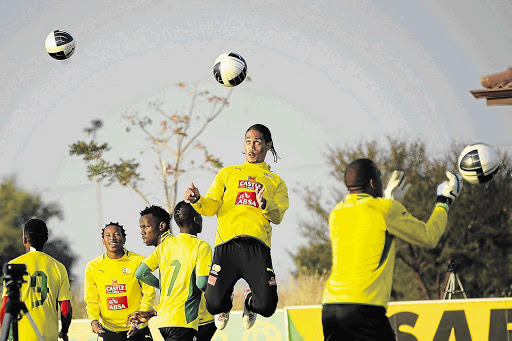 England-based Steven Pienaar and his Bafana Bafana teammates hard at work at a training session this week at the Royal Marang Sports Complex in Rustenburg, North West. Bafana and Ethiopia played to a disappointing 1-1 at the weekend draw.