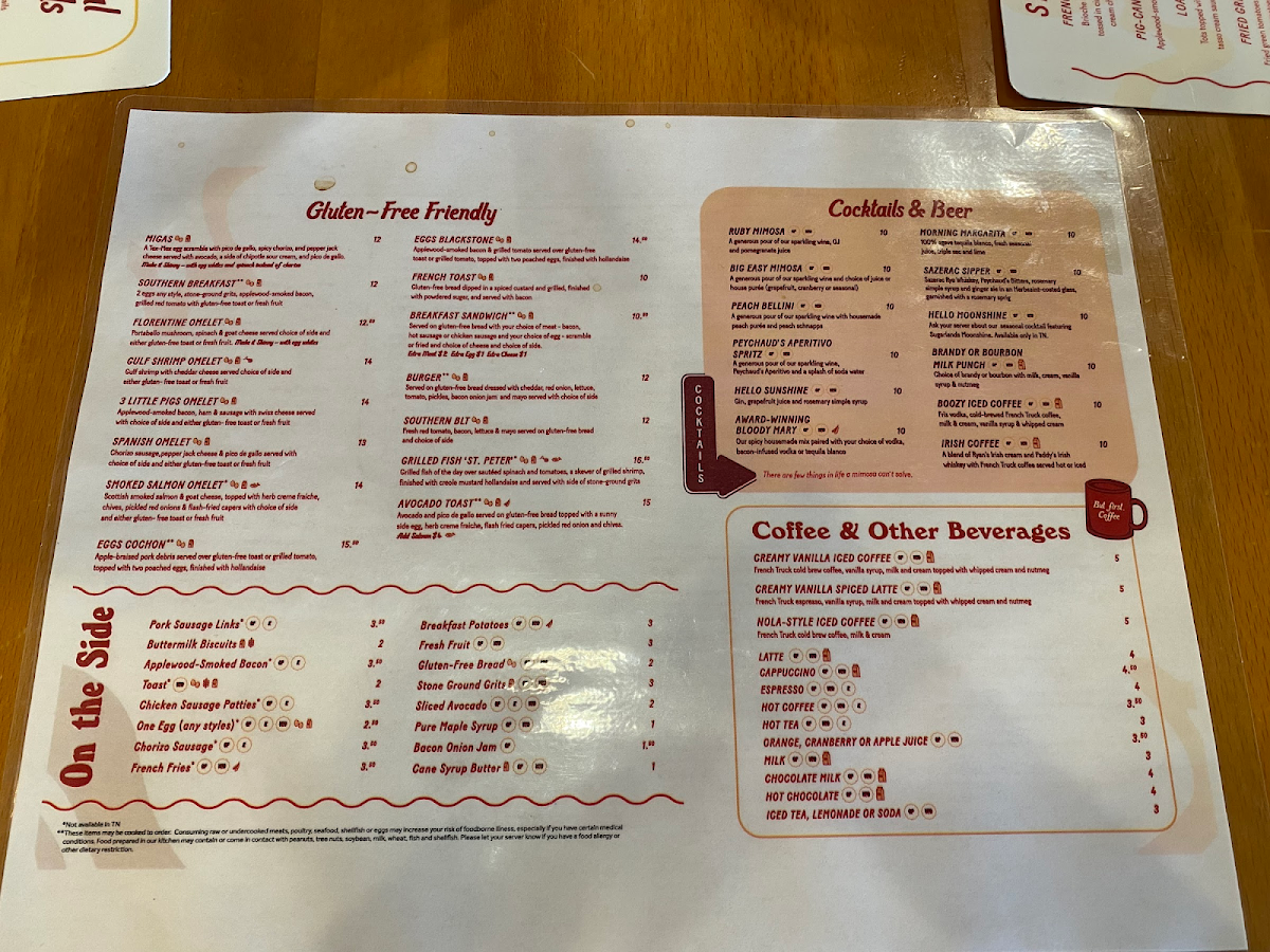 Ruby Slipper Cafe gluten-free menu