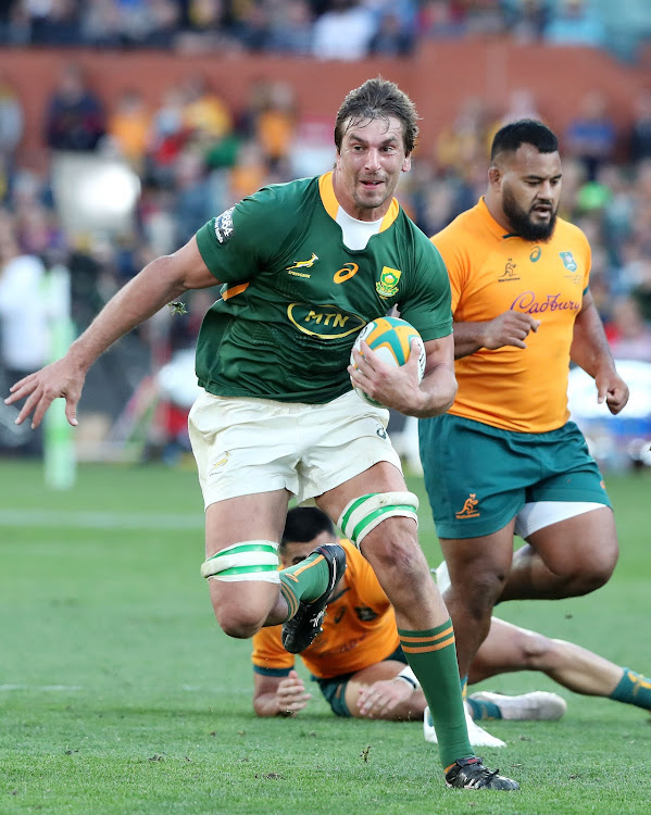 Eben Etzebeth will captain the Springboks on Saturday. Lood de Jager will partner with him in the second row. Picture: GETTY IMAGES/ SARAH REED