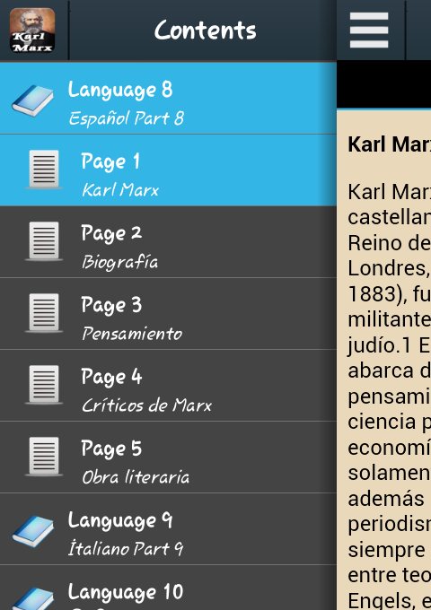 Android application Biography of Karl Marx screenshort