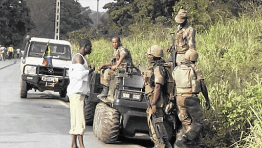 South African soldiers in Begoua, Central African Republic. Rebels seized control of the capital, Bangui, on Sunday, forcing President Francois Bozize to flee