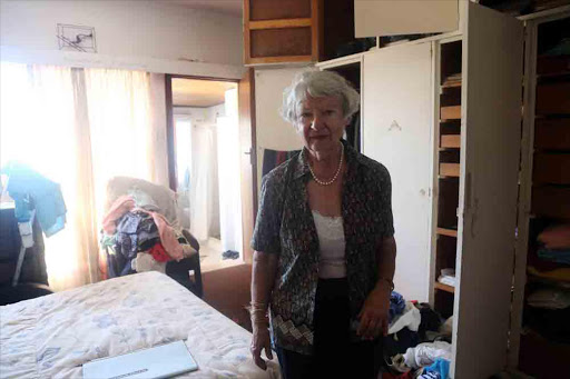 Gertie Griffith in the ransacked bedroom of her Lower Ridge Road, Bonnie Doon home which was broken into while she and her husband Ken were out on Sunday morning. Theirs is the fourth home on the road to be burgled since the end of January. Picture: SIBONGILE NGALWA