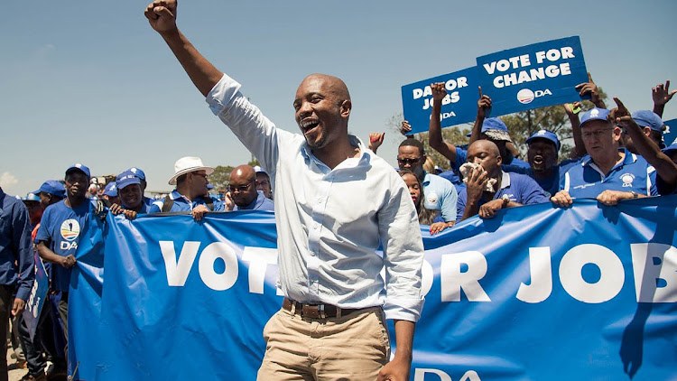 Democratic Alliance national leader Mmusi Maimane. The DA went to court often in 2018 and scored impressive victories against the ruling ANC and the opposition EFF.
