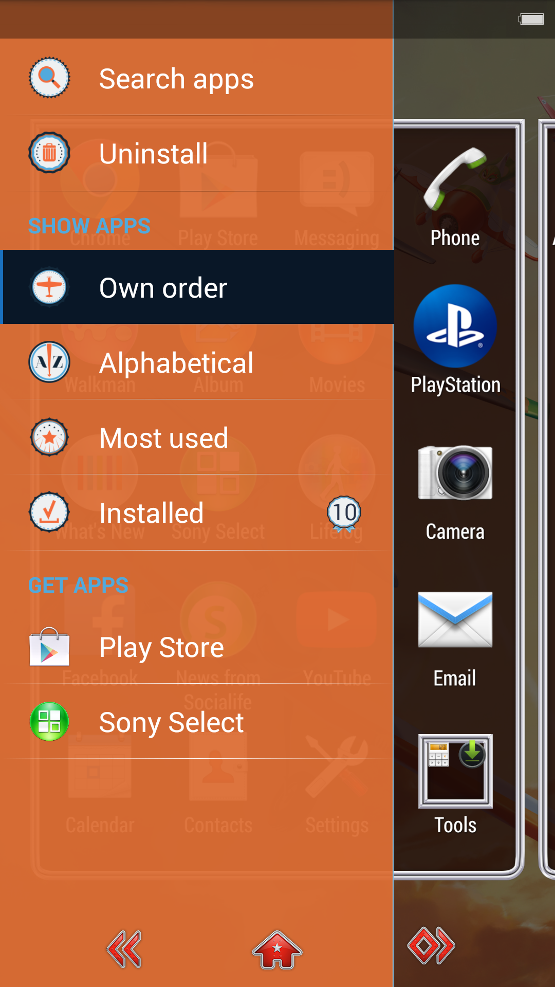 Android application XPERIA™ Planes Theme screenshort