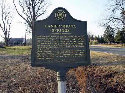 Upon the chartering of Macon County, by an Act approved December 29, 1837, the town of Lanier was made the first county seat. Until 1854 it was a bustling center for many of the earliest settlers...
