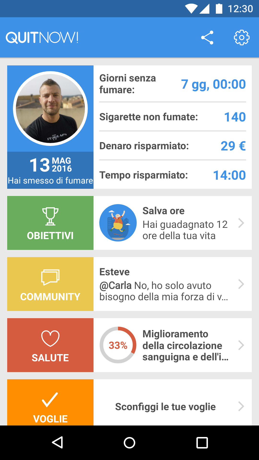 Android application QuitNow: Quit smoking for good screenshort