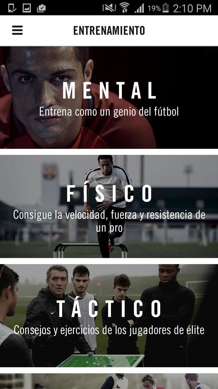 Android application Nike Soccer screenshort