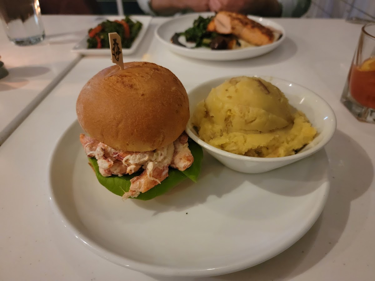 Lobster roll on GF bun (Udi's). Tip: ask for extra dressing because the Udis tends to soak up the dressing.