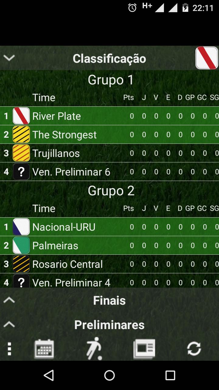 Android application Tabela Libertadores screenshort