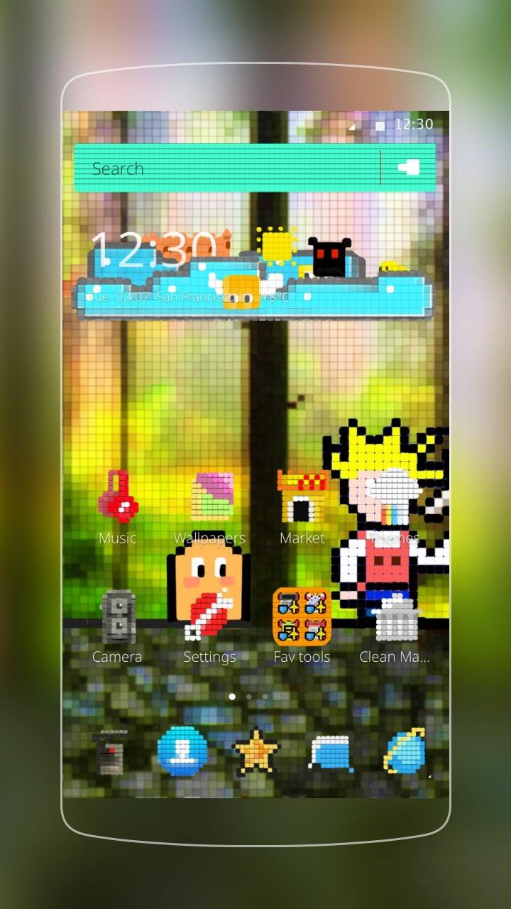 Android application Cartoon Pixels Boy Theme screenshort