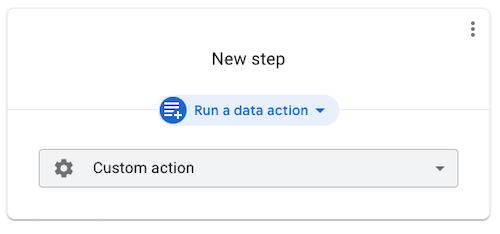 Run data action selected as new step