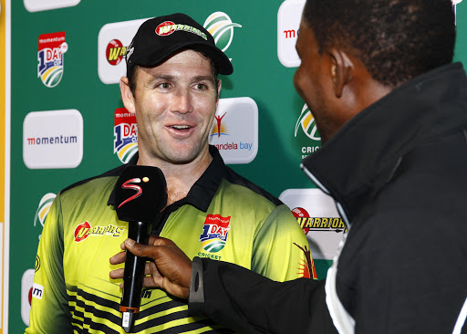 Man of the match Jon Jon Smuts (C) of the Warriors during the Momentum One Day Cup match between Warriors and VKB Knights at St Georges Park on March 17, 2017 in Port Elizabeth, South Africa.