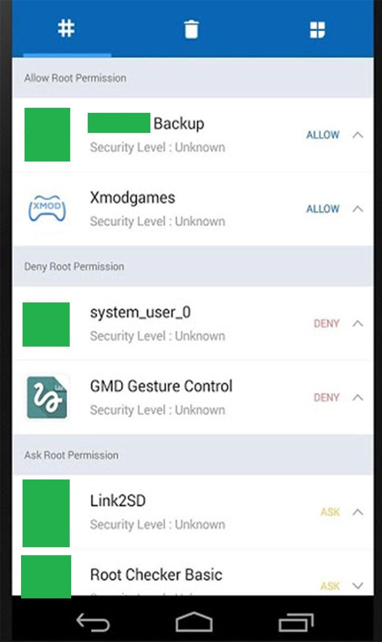 Android application Xmod Root screenshort