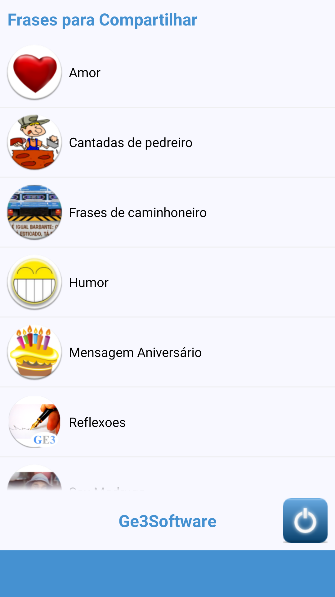 Android application Phrases to Share in Portuguese screenshort