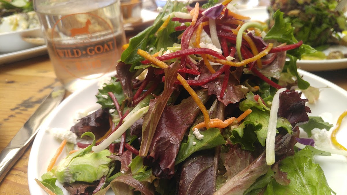 Wild Goat market salad with shredded carrots & beets