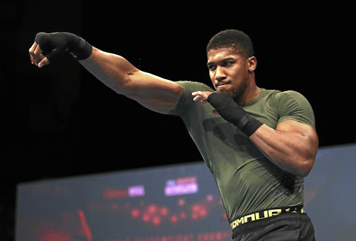 Heavyweight champion Anthony Joshua working out in Cardiff, UK.