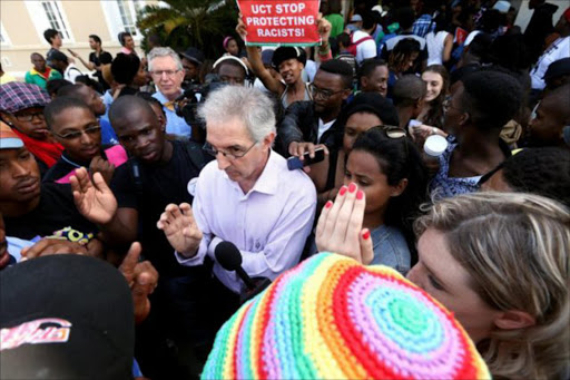 UCT's Vice Chancellor Dr Max Price interacts with students. Picture: ESA ALEXANDER/SUNDAY TIMES