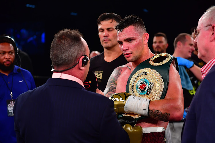 Kevin Lerena during the No Mercy Box & Dine event at Emperors Palace on March 16, 2019 in Johannesburg, South Africa.
