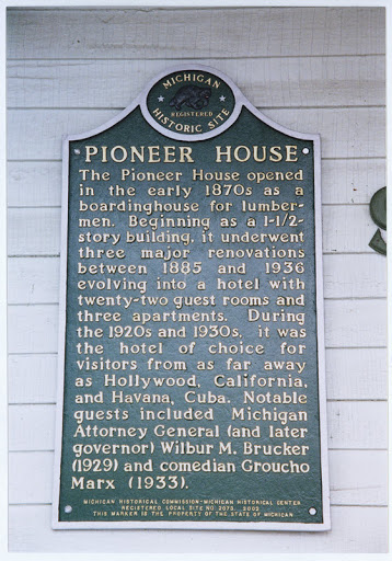 The Pioneer House opened in the early 1870s as a boardinghouse for lumbermen. Beginning as a 1 ½ -story building, it underwent three major renovations between 1885 and 1936 evolving into a hotel...