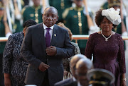 President Cyril Ramaphosa and his wife enters Parliament to deliver his state of the nation address on 16 February 2018.