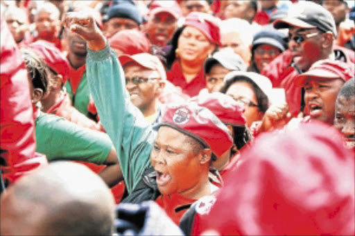 CHALK DOWN: Sadtu members in Eastern Cape have been on strike since the beginning of the year.PHOTO: YANDISA MONAKALI