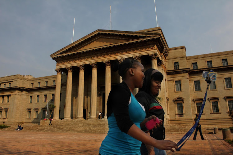 Students walking outside the Great Hall, Wits University. File photo.