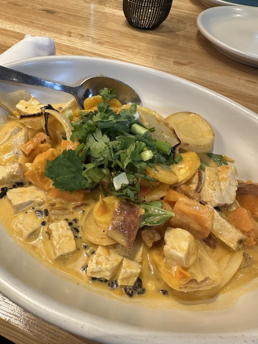 Spicy panang curry bowl with tofu
